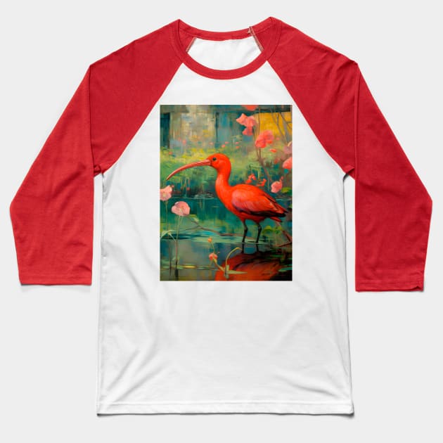 Jungle Vibes - Red Ibis II Baseball T-Shirt by artmysterious